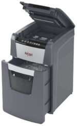Rexel Optimum Autofeed 150X Distruggidocumenti automatico a taglio in particelle P-4 - Alimentazione automatica da 150 fogli, manuale da 8 fogli - Cestino da 44 L - Tecnologia anti-inceppamento - Colore grigio - immagine 4