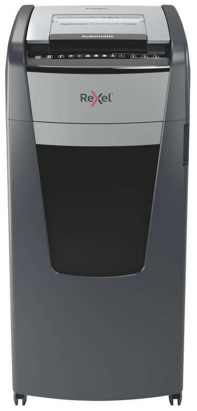 Rexel Optimum Autofeed 750M Distruggidocumenti automatico a microtaglio P-5 - Alimentazione automatica fino a 750 fogli A4 - Cestino da 140 L - Ruote girevoli - Tecnologia anti-inceppamento