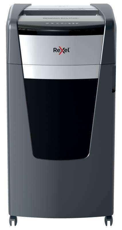 Rexel Momentum Extra XP426+ Distruggidocumenti a taglio a particelle senza inceppamenti - 26 fogli A4 - Tecnologia di rilevamento attivo anti-inceppamento - Alto livello di sicurezza P4 - Nero