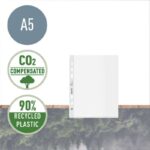 Leitz A5 Recycle Pack da 25 buste Mutitaladro A5 - 6 fori - Plastica riciclata - 100% riciclabile - Trasparente - immagine 2