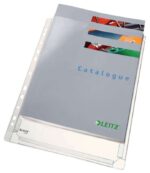 Leitz Confezione da 5 buste a soffietto standard A4 in PVC liscio Multiforo-11 - Capacità 200 fogli - Trasparente (170 micron)