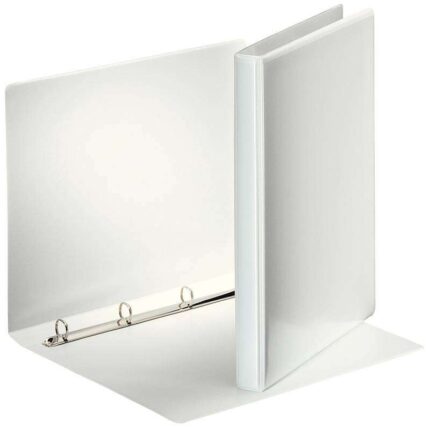 Esselte Cartellina a marsupio con 4 anelli da 16 mm - Formato A4 - 2 tasche esterne - Certificato FSC - Colore bianco