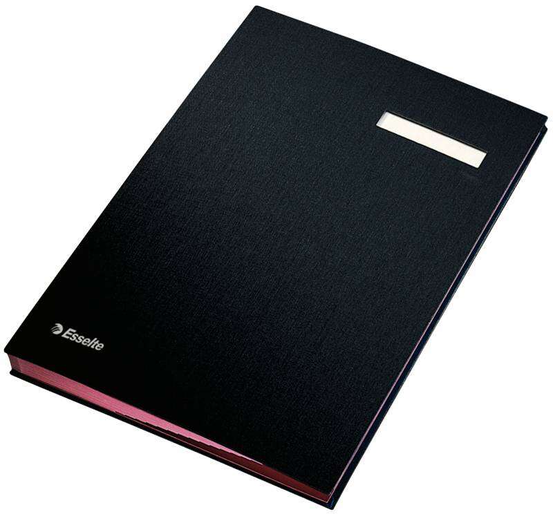 Esselte Raccoglitore con 20 divisori - Copertine rivestite in plastica - Finestra trasparente sul divisorio - Colore nero