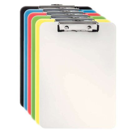 Esselte Vivida Cartellina con clip metallica  A4 - Capacità 80 fogli - Resistente polistirene opaco - Gancio per appendere - Colori assortiti