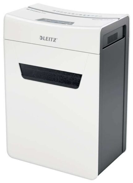 Leitz IQ Protect Premium 6M Distruggidocumenti manuale a microtaglio P-5 - Distrugge fino a 7 fogli alla volta - Ultra silenzioso - Cestino da 18 L - Colore bianco/grigio