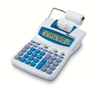 Ibico 1214X Calcolatrice semiprofessionale con display LCD a 12 cifre - Stampa a 2 colori - Velocità di stampa 2