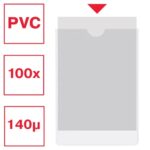 Esselte Confezione da 100 porta tesserini 231x330 mm 190Q 140 micron - PVC trasparente Finitura liscia - immagine 2