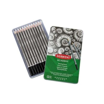 Derwent Academy Sketching Pack da 12 matite di grafite esagonali di diverse durezze - Speciali per schizzi - Corpi in legno naturale - Facili da temperare - Resistenti alla rottura