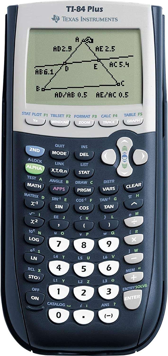 Texas-Instruments TI-84 Plus Calcolatrice Grafica - Schermo 8 righe per 16 caratteri - Supporta la programmazione - 12 applicazioni incluse - Colore nero