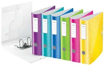 Leitz Active Wow Confezione da 5 raccoglitori a leva A4 - Dorso 82 mm - Chiusura con elastico - Colori assortiti