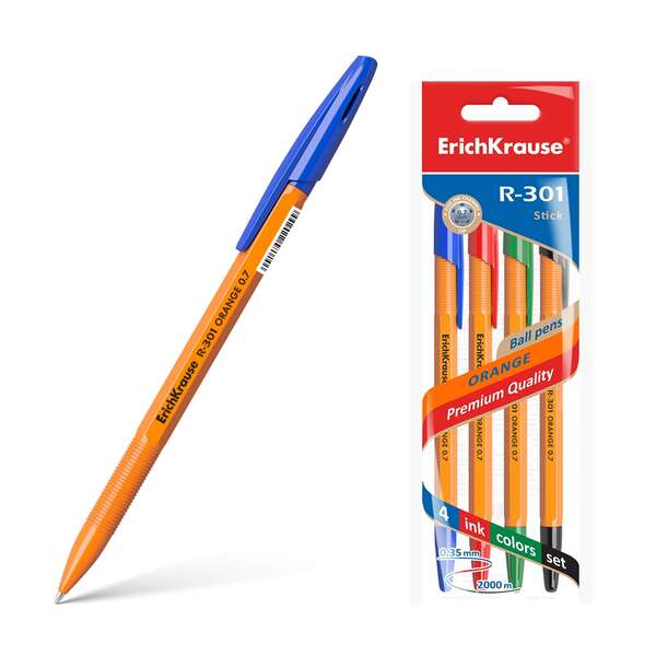 Erichkrause Confezione da 4 penne R-301 Stick arancione 0