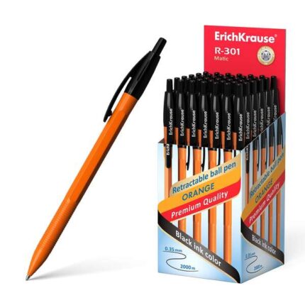 Erichkrause Penna a sfera automatica R-301 Arancione Matic 07 - Corpo esagonale opaco - Impugnatura - Punta da 0