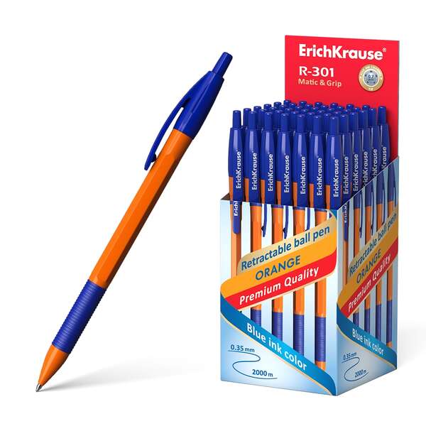 Erichkrause R-301 Orange Matic&Grip Penna a sfera retrattile - Punta da 0
