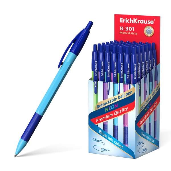 Erichkrause R-301 Neon Matic&Grip Penna a sfera retrattile - Punta da 0