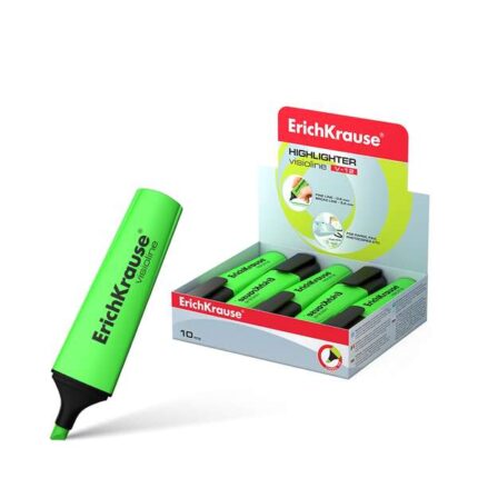 Erichkrause Visioline V-12 Evidenziatore fluorescente - Punta smussata - Inchiostro a base d'acqua - Colore verde