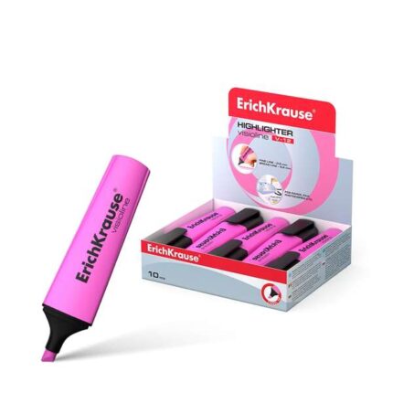 Erichkrause Visioline V-12 Pennarello fluorescente - Punta smussata - Inchiostro a base d'acqua - Colore rosa