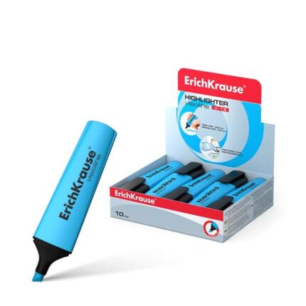 Erichkrause Visioline V-12 Pennarello fluorescente - Punta smussata - Inchiostro a base d'acqua - Colore blu