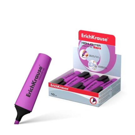 Erichkrause Visioline V-12 Pennarello fluorescente - Punta smussata - Inchiostro a base d'acqua - Colore viola