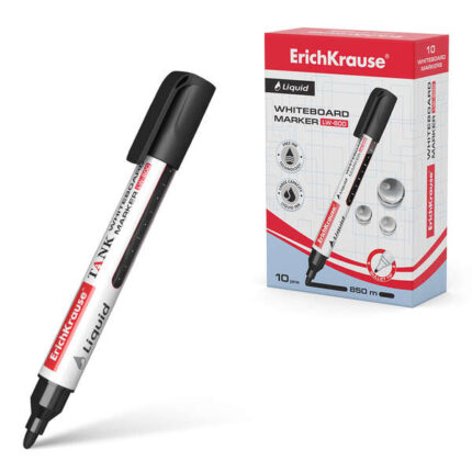 Erichkrause Liquid LW-600 Pennarello per lavagna bianca - Inchiostro liquido a base di alcool - Punta a forma di proiettile - Larghezza tratto 2