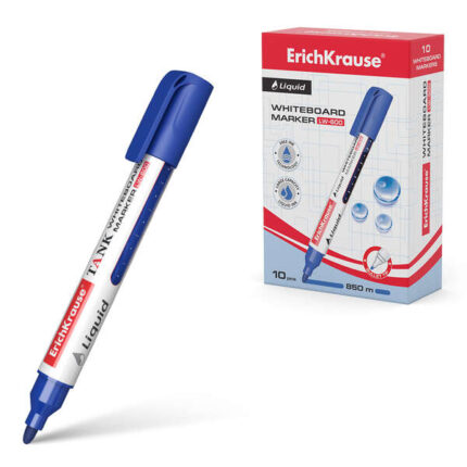 Erichkrause Liquid LW-600 Pennarello per lavagna bianca - Inchiostro liquido a base di alcool - Punta a forma di proiettile - Larghezza tratto 2