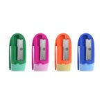 Erichkrause Joy Temperamatite in plastica - 1 foro da 8 mm - Lama a spirale in acciaio al carbonio - Clip di fissaggio - Colori assortiti - immagine 2