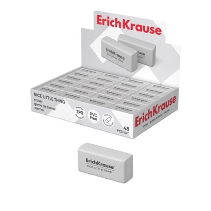 Erichkrause Nice Little Thing Gomma da cancellare di media durezza - Realizzata in gomma termoplastica ipoallergenica - Senza PVC - Colore bianco