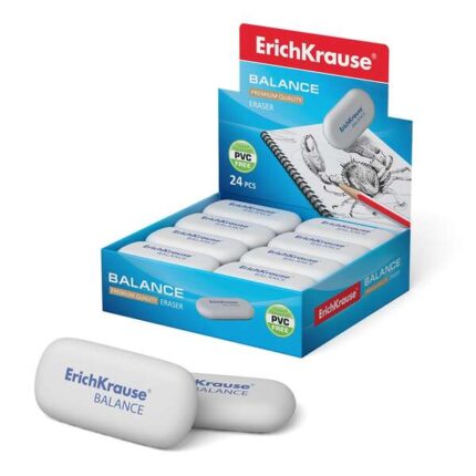Erichkrause Balance Gomma da cancellare di media durezza - Realizzata in gomma termoplastica ipoallergenica - Ecologica e moderna - Priva di impurità - Non contiene PVC - Colore nero