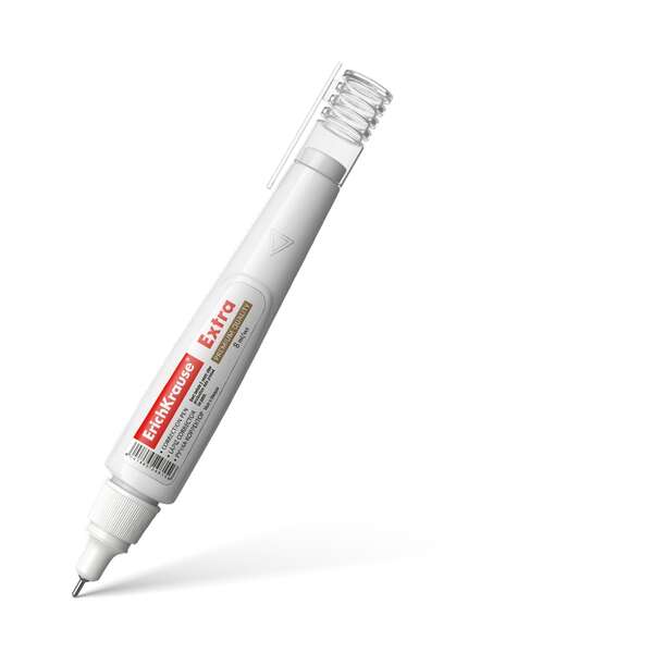 Erichkrause Extra Penna Correttrice 8 ml - Asciugatura Rapida - Alta Qualità - Resistente al Freddo - Colore Bianco