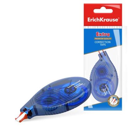 Erichkrause Nastro correttore Extra - 5 mm x 8 m - Ideale per correzioni rapide e sicure - Compatibile con qualsiasi tipo di inchiostro e colore - Asciugatura immediata - Permette di scrivere sopra la correzione - Colore bianco