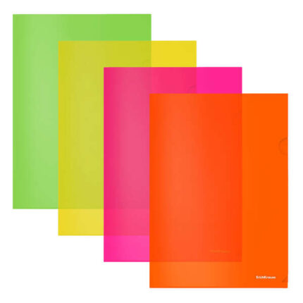 Cartelle ErichKrause Glossy Neon - A4 semitrasparenti - Colori assortiti