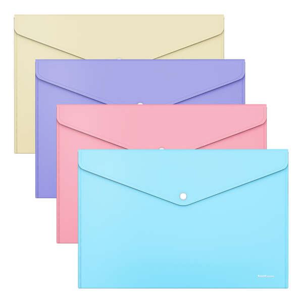 Buste Erichkrause Glossy Pastel - Formato A4 - Opache - Assortimento di colori - Colori assortiti