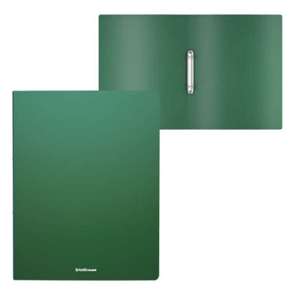 Raccoglitori ad anelli Erichkrause Matt Classic - 2 anelli da 24 mm - Formato A4 - Colore verde