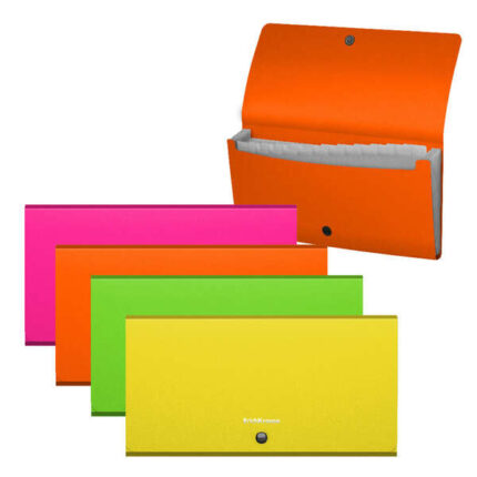 Raccoglitori ErichKrause Matt Neon - 12 buste - Formato assegno - Colori assortiti