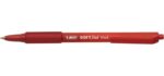 Bic Soft Feel Penna a sfera retrattile - Punta media da 1 mm - Corpo traslucido con impugnatura - Colore rosso