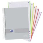 Oxford Europeanbook 5 Oxford & You Confezione da 5 quaderni a spirale formato A4+ a quadretti 5x5 - 120 fogli microperforati con 4 fori - Copertina estraibile con finitura opaca - 5 strisce colorate - Colori chiari assortiti - immagine 4