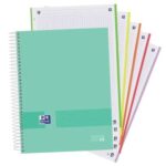 Oxford Europeanbook 5 Oxford & You Confezione da 5 quaderni a spirale formato A4+ a quadretti 5x5 - 120 fogli microperforati con 4 fori - Copertina estraibile con finitura opaca - 5 strisce colorate - Colori chiari assortiti - immagine 5