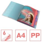 Esselte Colour'Breeze Raccoglitore con 6 divisori multicolori - Per formato A4 - 3 alette sul retro - Polipropilene goffrato - Chiusura con elastico - Colore traslucido - immagine 2