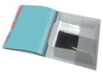Esselte Colour'Breeze Classificatore con 12 linguette multicolore - Per formato A4 - 3 alette sul retro - Polipropilene goffrato - Chiusura con elastico - Colore traslucido - immagine 3