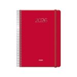 Agenda annuale Dohe Denver - Un giorno per pagina - Sabato e domenica sulla stessa pagina - Chiusura con elastico - Dimensioni 15x21 cm - Colore rosso