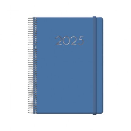 Agenda annuale Dohe Denver - Una pagina per giorno - Sabato e domenica sulla stessa pagina - Chiusura con elastico - Dimensioni 15x21 cm - Colore blu