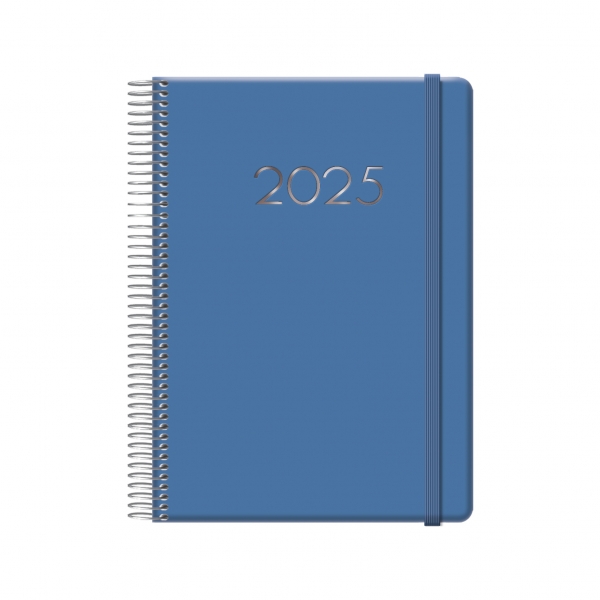 Agenda annuale Dohe Denver - Una pagina per giorno - Sabato e domenica sulla stessa pagina - Chiusura con elastico - Dimensioni 15x21 cm - Colore blu