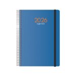 Dohe Syncro Agenda annuale - Vista settimanale - Copertina in plastica - Chiusura con elastico - Dimensioni 15x21 cm - Colore blu