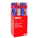 Apli Espositore da 55 rotoli di carta da regalo per bambini - 11 rotoli per colore - Dimensioni del rotolo 0
