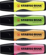 Stabilo Boss Executive Confezione da 4 evidenziatori fluorescenti - Zona di presa - Tratto tra 2 e 5 mm - Ricaricabile - Inchiostro a base d'acqua - Colori assortiti - immagine 3