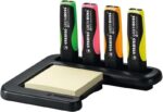 Stabilo Green Boss Set da tavolo con 4 evidenziatori fluorescenti 83% plastica riciclata + blocco di post-it 100% carta riciclata - Set realizzato al 98% in plastica riciclata - Colori assortiti