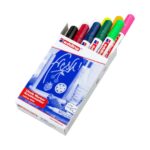 Edding 4095 Confezione da 10 pennarelli a gesso liquido - Punta arrotondata - Tratto 2-3 mm - Odore neutro - Colori assortiti