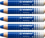 Stabilo MARKdry Pennarello per lavagna - Punta XXL da 10 mm - Legno 100% certificato PRFC - Colore blu - immagine 2