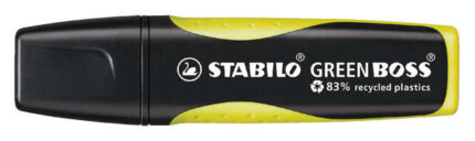 Stabilo Green Boss Pennarello fluorescente - Realizzato con l'83% di plastica riciclata - Tratto tra 2 e 5 mm - Ricaricabile - Colore Giallo