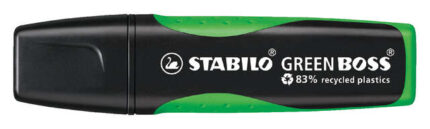 Stabilo Green Boss Pennarello fluorescente - Realizzato con l'83% di plastica riciclata - Larghezza tratto tra 2 e 5 mm - Ricaricabile - Colore verde