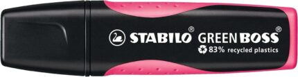 Stabilo Green Boss Pennarello fluorescente - Realizzato con l'83% di plastica riciclata - Larghezza tratto tra 2 e 5 mm - Ricaricabile - Colore rosa